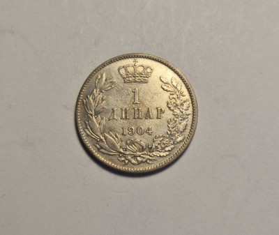 Serbia 1 Dinar 1904 Piesa Frumoasa foto