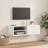 vidaXL Cabinet TV cu sertar Alb 100.5 x 39 x 30 cm Lemn compozit