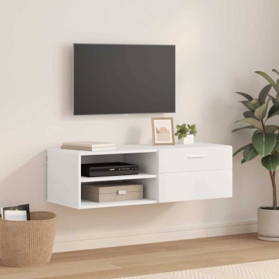 vidaXL Cabinet TV cu sertar Alb 100.5 x 39 x 30 cm Lemn compozit 880241 foto