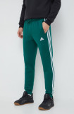 Adidas pantaloni de trening culoarea verde, cu imprimeu IN0342