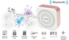 Difuzor / Boxa Audio Portabila cu Bluetooth, Radio FM, USB, microSD, AUX, Culoare Alb Rose, Vordon foto