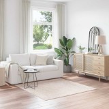 VidaXL Covor shaggy cu fir lung crem 160x160 cm PP