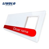 Cumpara ieftin Panou alb din sticla Livolo pentru 2 &icirc;ntrerupatoare touch si priza