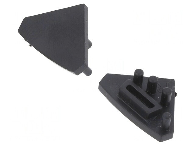 Obturator Negru pentru Profil LED - Set 10 Bucăți