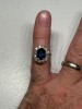 INEL AUR alb 18K + SAFIR = 3.50CT + 12 Diamante = 1CT - Vintage !, 53