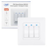 Intrerupator inteligent triplu PNI SmartHome WS323 pentru control lumini prin internet compatibil cu APP TuyaSmart