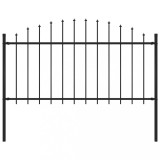 VidaXL Gard de grădină cu v&acirc;rf suliță, negru, (1,25-1,5) x 1,7 m, oțel