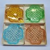 Scrumiere Sticla Bohemia Cehoslovacia Vintage, Set 4, Colorate, Diametru 9cm