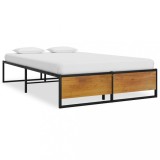 vidaXL Cadru de pat, negru, 120 x 200 cm, metal 324815