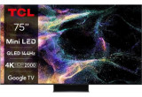 Televizor QLED MiniLed TCL 190 cm (75inch) 75C845, Ultra HD 4K, Smart TV, WiFi, CI+