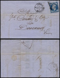 France 1865 Cover + Content Cherbourg to Drucourt Railroad cancel D.789