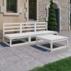 VidaXL Set mobilier de grădină, 4 piese, alb, lemn masiv de pin 3075305