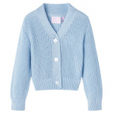 Cardigan pentru copii tricotat, albastru, 140, vidaXL
