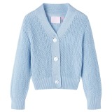 Cardigan pentru copii tricotat, albastru, 140, vidaXL