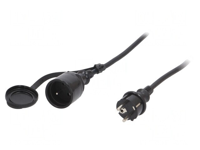 Prelungitor alimentare negru 10m 16A