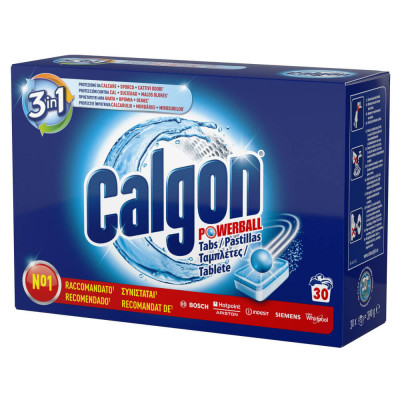 Detergent Anticalcar Tablete CALGON 3 in1, 30 Tablete, Parfum Fresh, Aditiv Impotriva Depunerilor de Calcar, Calgon Tablete pentru Calcar, Detergent A foto