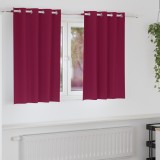 vidaXL Perdele cu perdele 2 pcs Roșu Vin 140 x 140 cm Poliester
