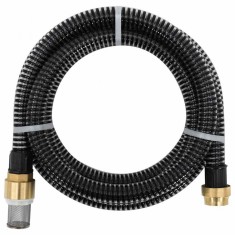 Furtun de aspirație cu racorduri din alamă, negru 1,1&amp;quot; 3 m, PVC foto