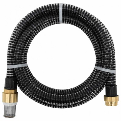 vidaXL Furtun de aspirație cu racorduri din alamă, negru 1,1&amp;quot; 20 m PVC foto