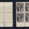 Ardealul de Nord 1945 Oradea I bloc 4 ranversat tip I &amp; II tiraj 7 blocuri MNH
