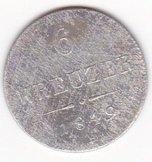 AUSTRIA 6 KREUZER 1849 A foto