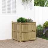 Jardiniera gradina Gossi 70x70x70 cm, lemn pin impregnat, ghiveci exterior plante, rezistent intemperii
