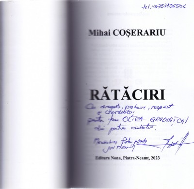 AS - MIHAI COSERARIU - RATACIRI ( AUTOGRAF ) foto