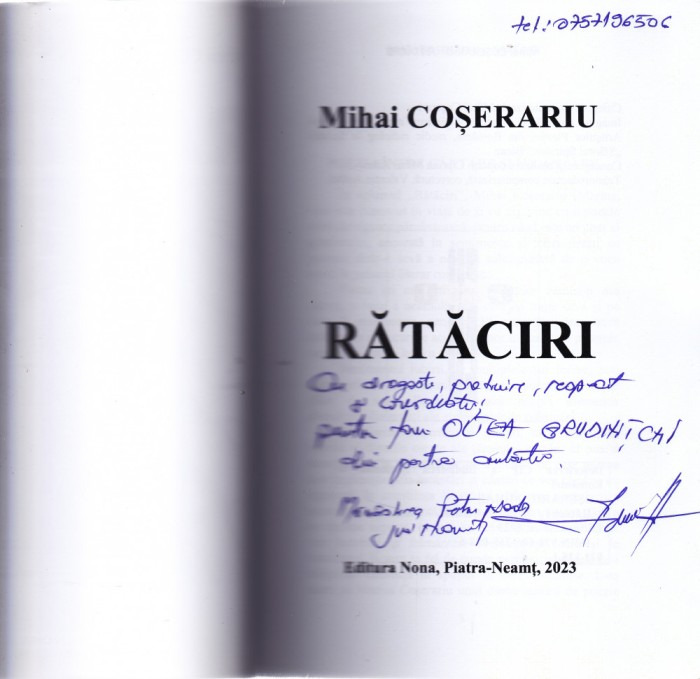 AS - MIHAI COSERARIU - RATACIRI ( AUTOGRAF )