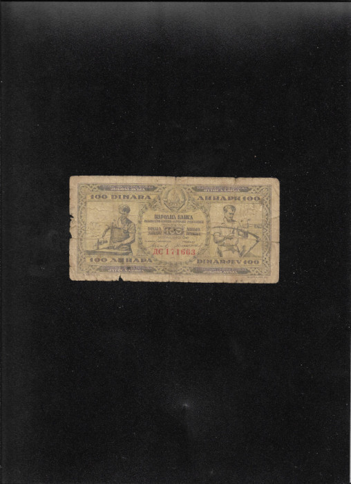 Rar! Iugoslavia Yugoslavia 100 dinari 1946 seria171663