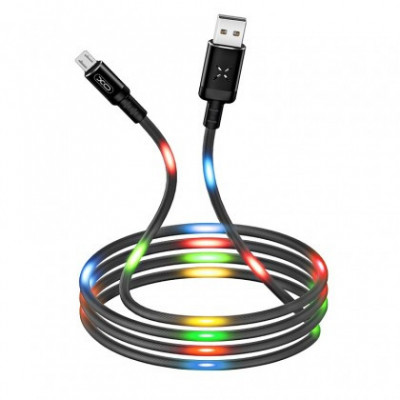 Cablu de date si Incarcare XO-NB108, USB - Micro USB, 2.1A, 1m, Negru Blister foto