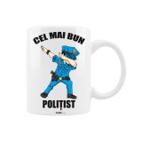 Cana alba personalizata &quot;Cel mai bun politist&quot;, INOVATIX&reg;. 330ml, Oem