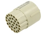 Conector circular mamă, 27 pini, pe cablu, fără contacte