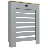 HOMCOM Copertură pentru Calorifer din MDF cu Sertar, 78x19x95.5 cm, Gri | Aosom Romania