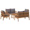 Set bistro 5 buc. Maro Lemn Solid de Acacia - 2