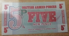 B11 - Bancnota foarte veche - Marea Britanie - militara - 5 new pence