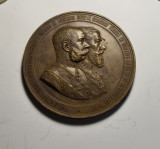 Medalie Regele Carol I Vizita Imparatului Franz Josef la Bucuresti 1896 SUPERBA