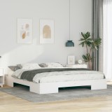 VidaXL Cadru de pat de podea Alb 200 x 200 cm Lemn masiv de pin