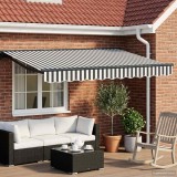vidaXL Copertină retractabilă manuală Antracit și Alb 2,5 x 2 m 3420370