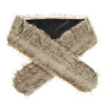 Fular elegant din blana artificiala maro