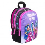 Ghiozdan Monster High pentru gradinita, 2 compartimente, negru cu mov,22x12x36 cm, St.Majewski