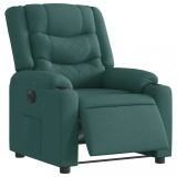 vidaXL Fotoliu rabatabil electric, verde &icirc;nchis, material textil