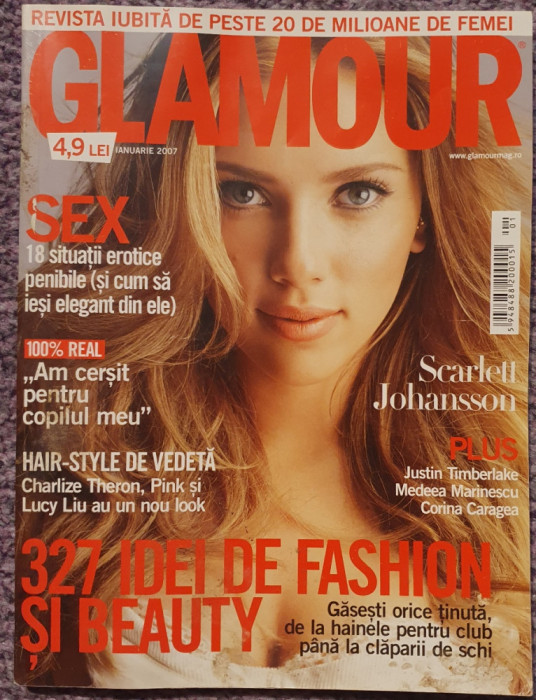 Revista Glamour nr 3, Ian 2007, 194 pagini, Scarlet Johansson, Medeea Marinescu