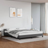 Cadru de pat cu tablie, gri, 180x200 cm, piele ecologica GartenMobel Dekor, vidaXL