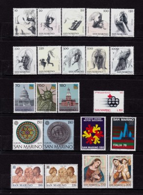 ✅(S4) San Marino 1976 an intreg , Mi. 1105-1126 , 8 serii , MNH foto