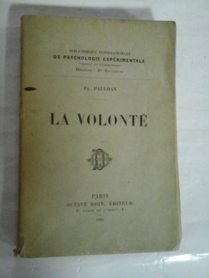 LA VOLONTE - FR. PAULHAN foto