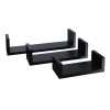 Set 3 Rafturi Lemn Wenge, Design Modern, Montaj Ascuns, Rafturi de Perete pentru Living, Dormitor, Birou, 42.5/32.5/22.5 cm