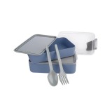 Caserola alimente dubla, tacamuri incluse, Gri/Albastru, 400/500 ml, ATU-088818, Oem