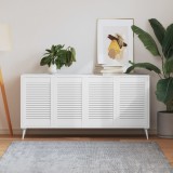 vidaXL Uși dulap design lambriu 4 buc. alb 61,5x39,4 cm lemn masiv pin 151153