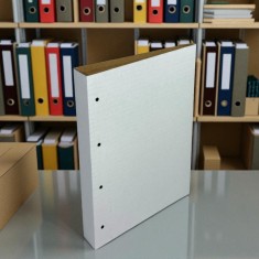 Coperta arhivare documente, pentru prindere alonje, cotor 4 cm, 22 x 31 cm, carton kraft, alb foto