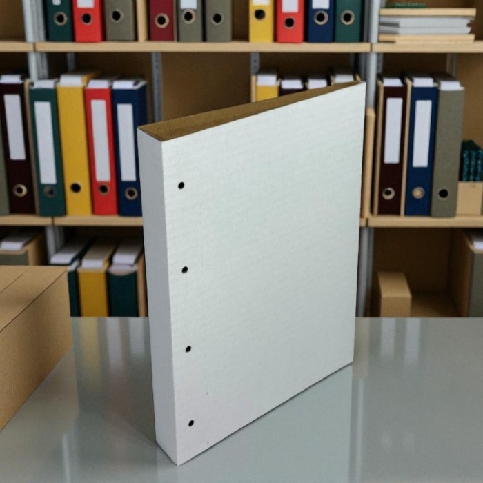 Coperta arhivare documente, pentru prindere alonje, cotor 4 cm, 22 x 31 cm, carton kraft, alb